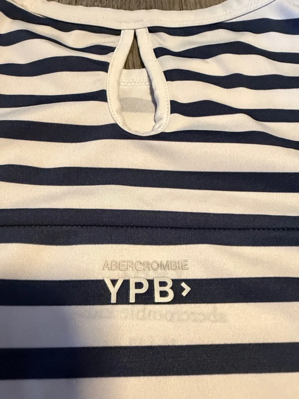 abercrombie kids Light Blue and White Striped Tee